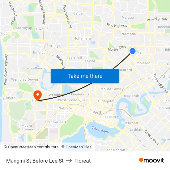Mangini St Before Lee St to Floreat map