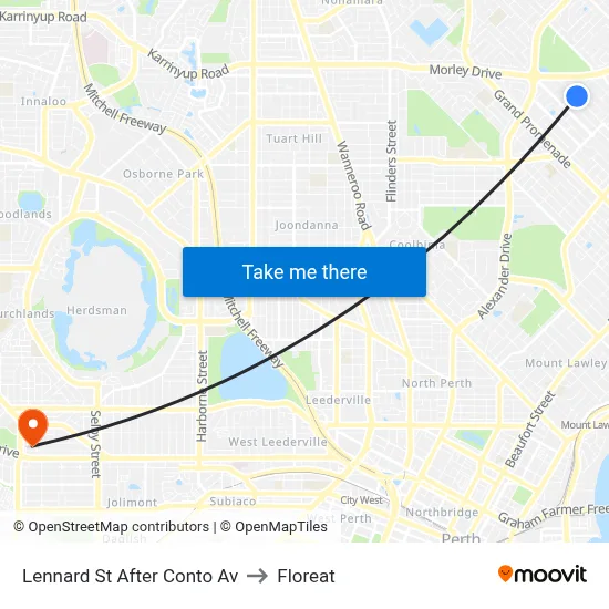 Lennard St After Conto Av to Floreat map