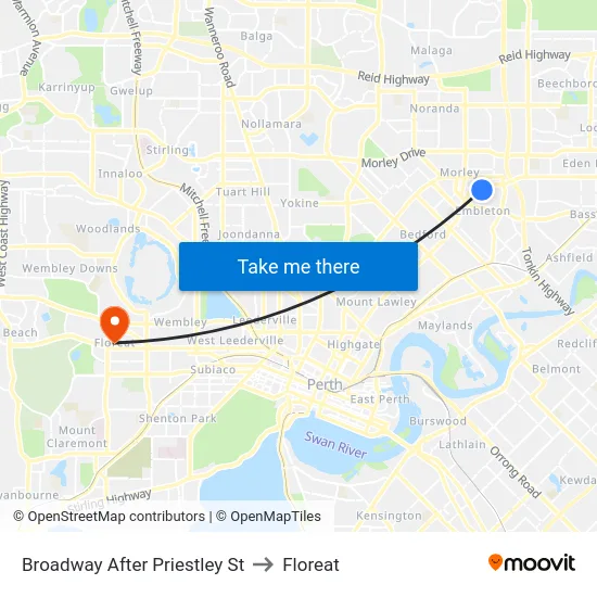 Broadway   After Priestley St to Floreat map