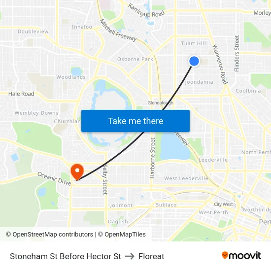 Stoneham St Before Hector St to Floreat map