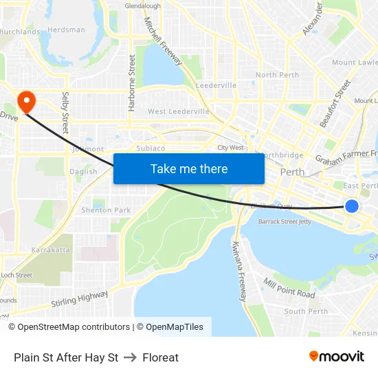 Plain St After Hay St to Floreat map