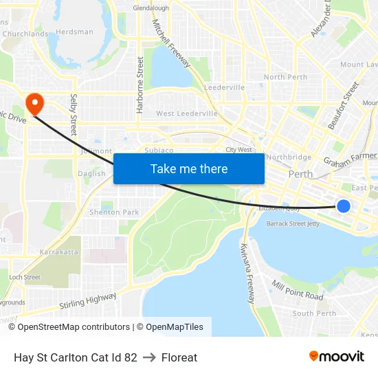 Hay St Carlton Cat Id 82 to Floreat map