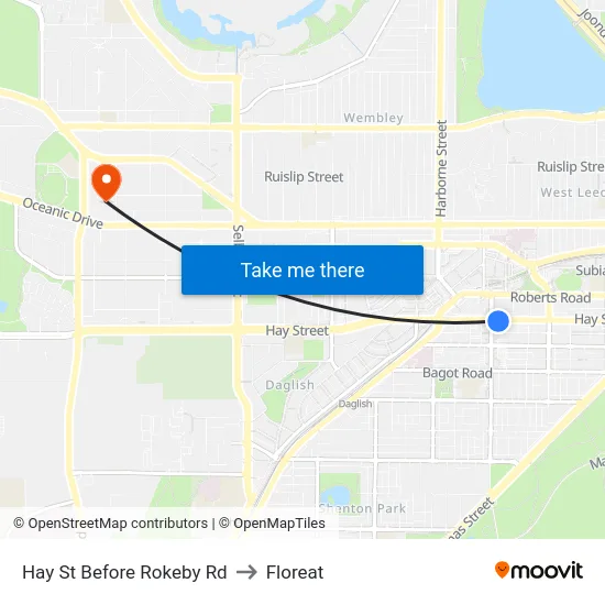 Hay St Before Rokeby Rd to Floreat map
