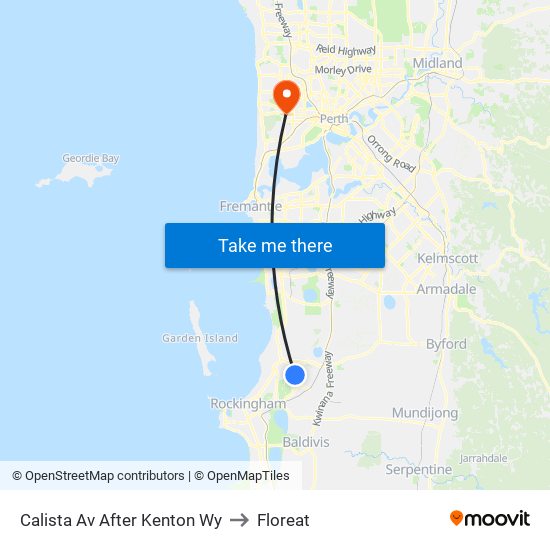 Calista Av After Kenton Wy to Floreat map