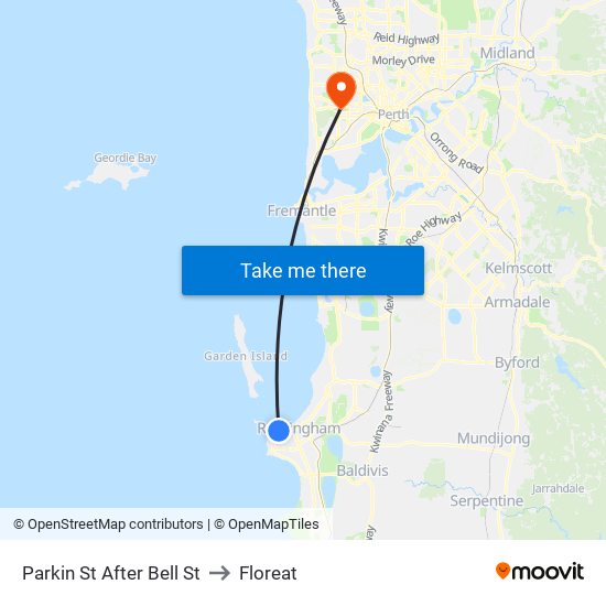 Parkin St After Bell St to Floreat map