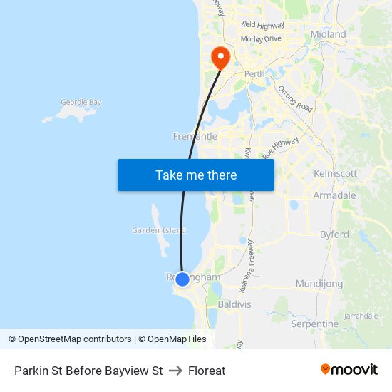 Parkin St Before Bayview St to Floreat map
