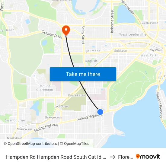 Hampden Rd Hampden Road South Cat Id 128 to Floreat map