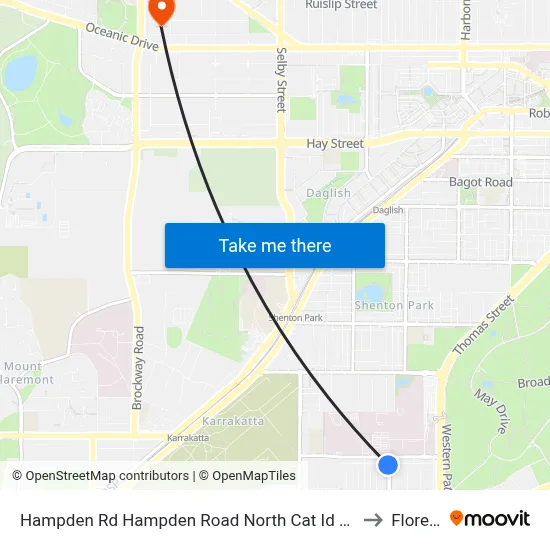 Hampden Rd Hampden Road North Cat Id 130 to Floreat map
