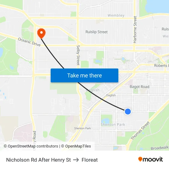 Nicholson Rd After Henry St to Floreat map