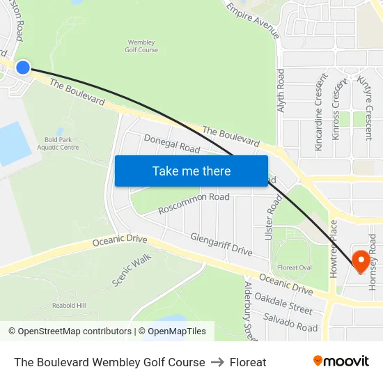 The Boulevard   Wembley Golf Course to Floreat map