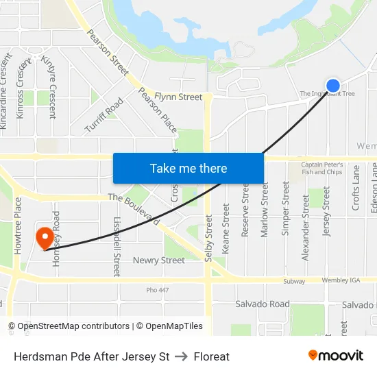 Herdsman Pde After Jersey St to Floreat map