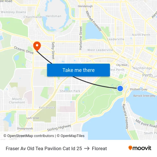 Fraser Av Old Tea Pavilion Cat Id 25 to Floreat map