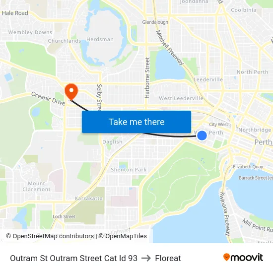 Outram St Outram Street Cat Id 93 to Floreat map