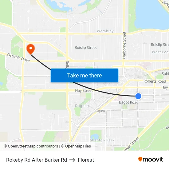 Rokeby Rd After Barker Rd to Floreat map