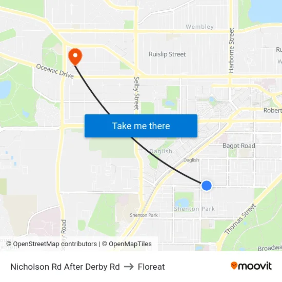 Nicholson Rd After Derby Rd to Floreat map