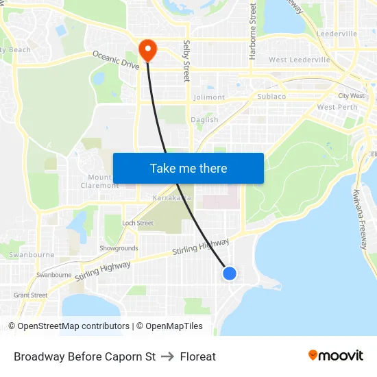 Broadway   Before Caporn St to Floreat map