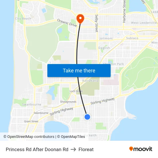 Princess Rd After Doonan Rd to Floreat map