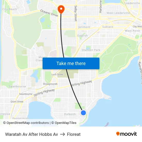 Waratah Av After Hobbs Av to Floreat map