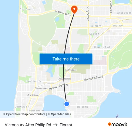 Victoria Av After Philip Rd to Floreat map