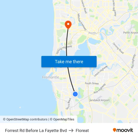 Forrest Rd Before La Fayette Bvd to Floreat map