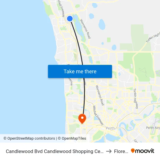 Candlewood Bvd Candlewood Shopping Centre to Floreat map