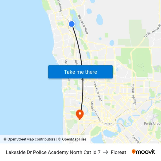 Lakeside Dr Police Academy North Cat Id 7 to Floreat map