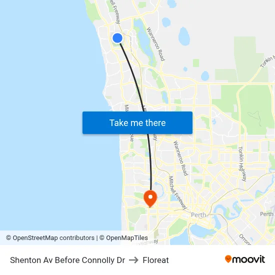 Shenton Av Before Connolly Dr to Floreat map