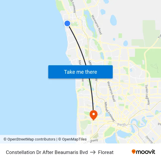 Constellation Dr After Beaumaris Bvd to Floreat map
