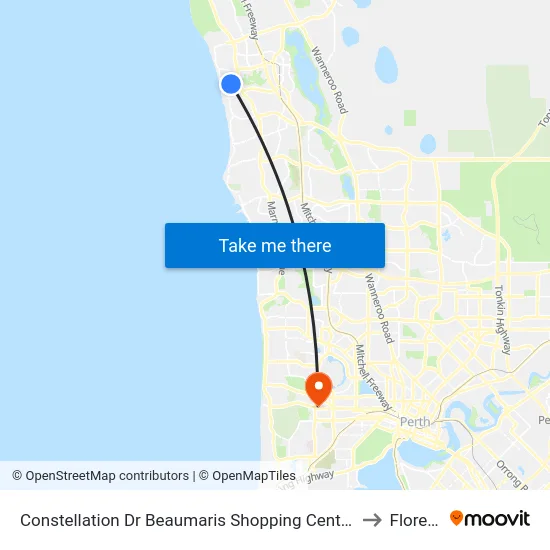 Constellation Dr Beaumaris Shopping Centre to Floreat map