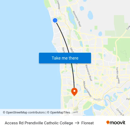 Access Rd Prendiville Catholic College to Floreat map
