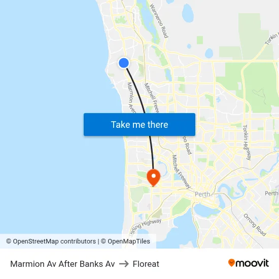 Marmion Av After Banks Av to Floreat map