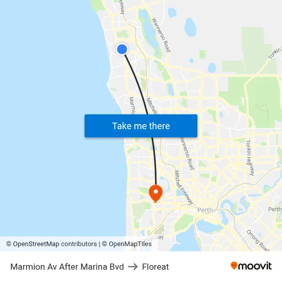 Marmion Av After Marina Bvd to Floreat map