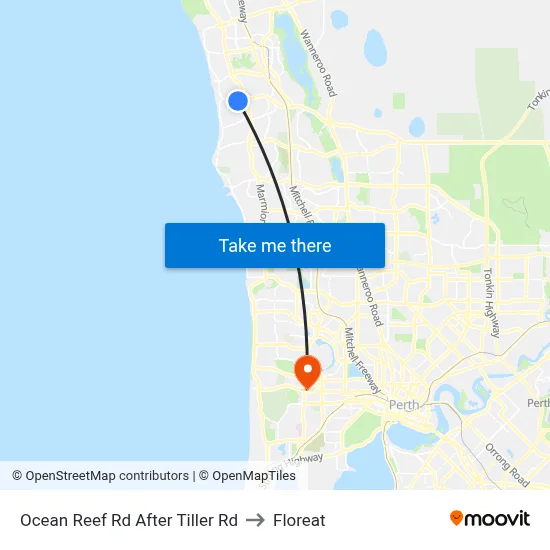 Ocean Reef Rd After Tiller Rd to Floreat map