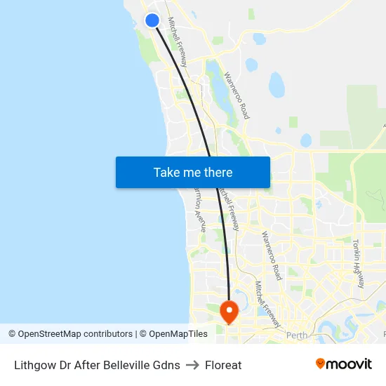 Lithgow Dr After Belleville Gdns to Floreat map