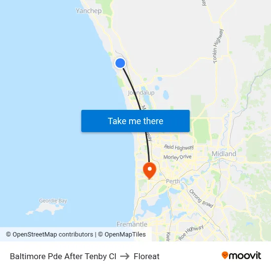 Baltimore Pde After Tenby Cl to Floreat map