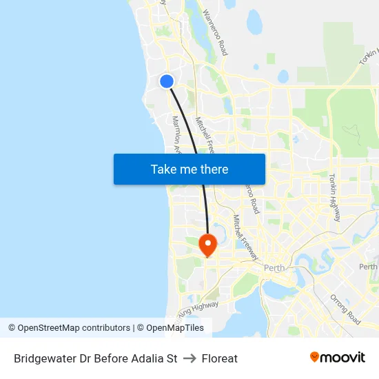 Bridgewater Dr Before Adalia St to Floreat map