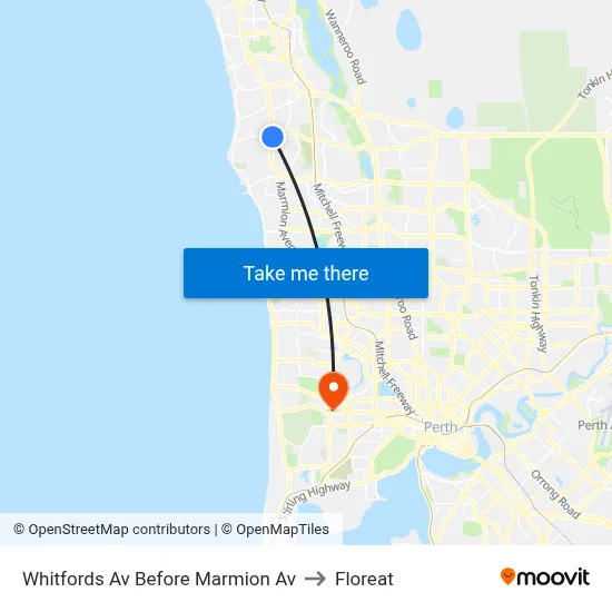 Whitfords Av Before Marmion Av to Floreat map
