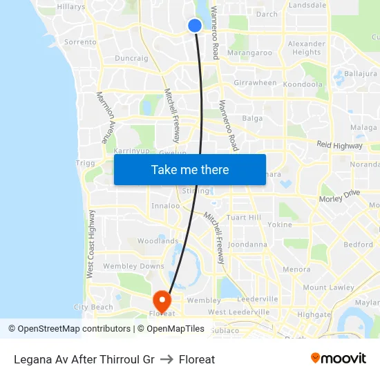 Legana Av After Thirroul Gr to Floreat map