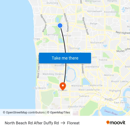 North Beach Rd After Duffy Rd to Floreat map