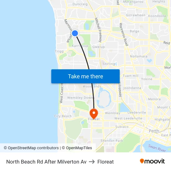 North Beach Rd After Milverton Av to Floreat map