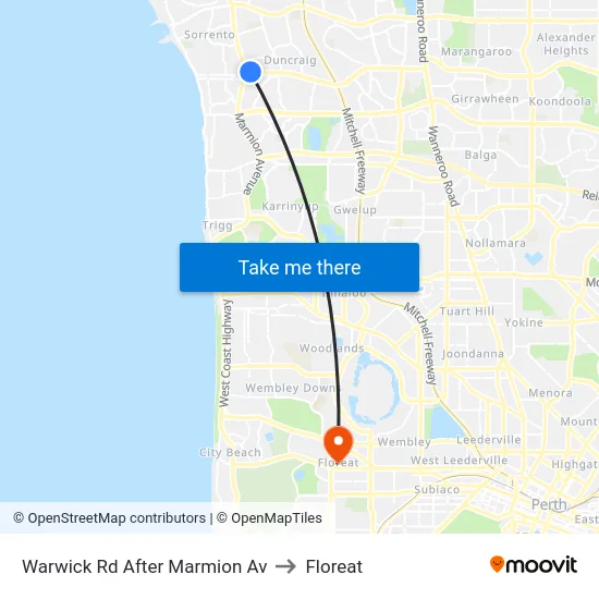 Warwick Rd After Marmion Av to Floreat map