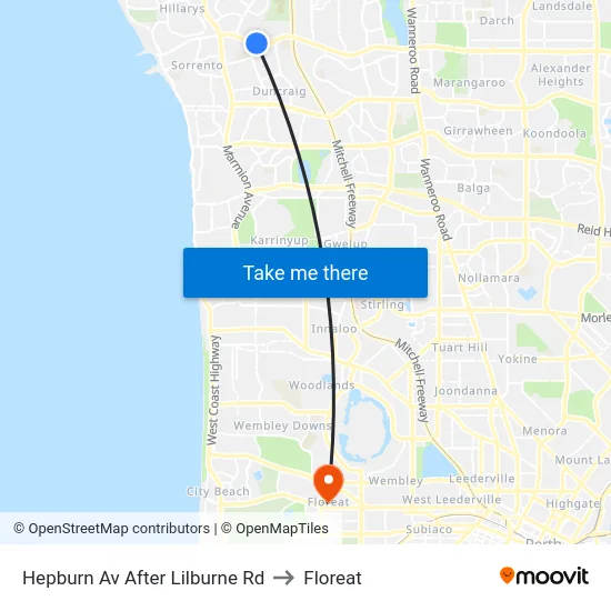 Hepburn Av After Lilburne Rd to Floreat map