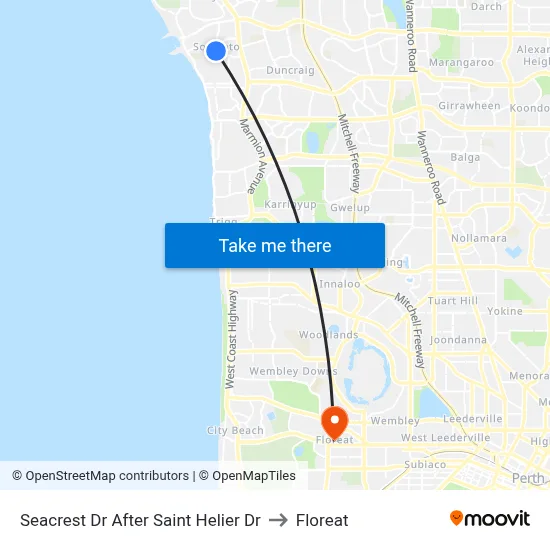 Seacrest Dr After Saint Helier Dr to Floreat map