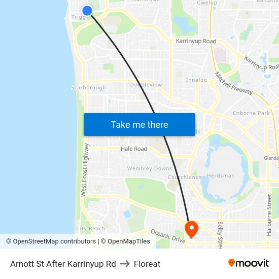 Arnott St After Karrinyup Rd to Floreat map