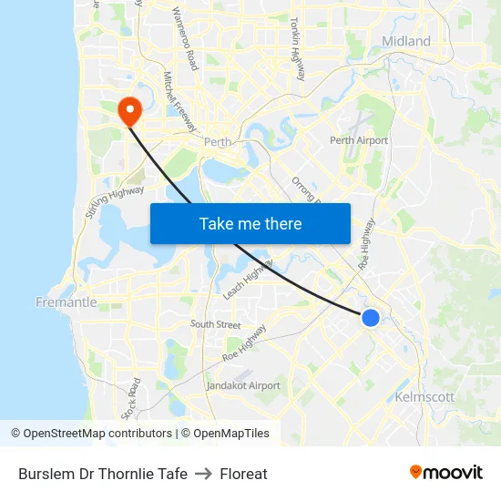 Burslem Dr Thornlie Tafe to Floreat map