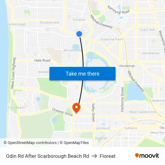 Odin Rd After Scarborough Beach Rd to Floreat map