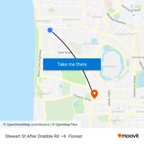 Stewart St After Drabble Rd to Floreat map
