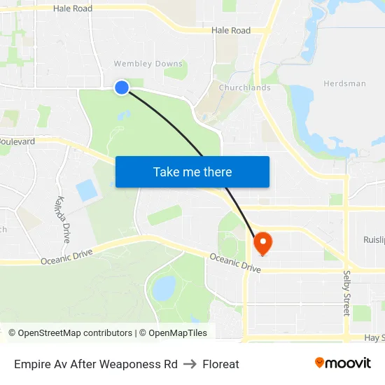 Empire Av After Weaponess Rd to Floreat map