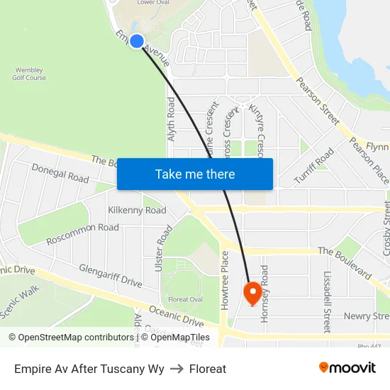 Empire Av After Tuscany Wy to Floreat map