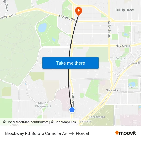 Brockway Rd Before Camelia Av to Floreat map